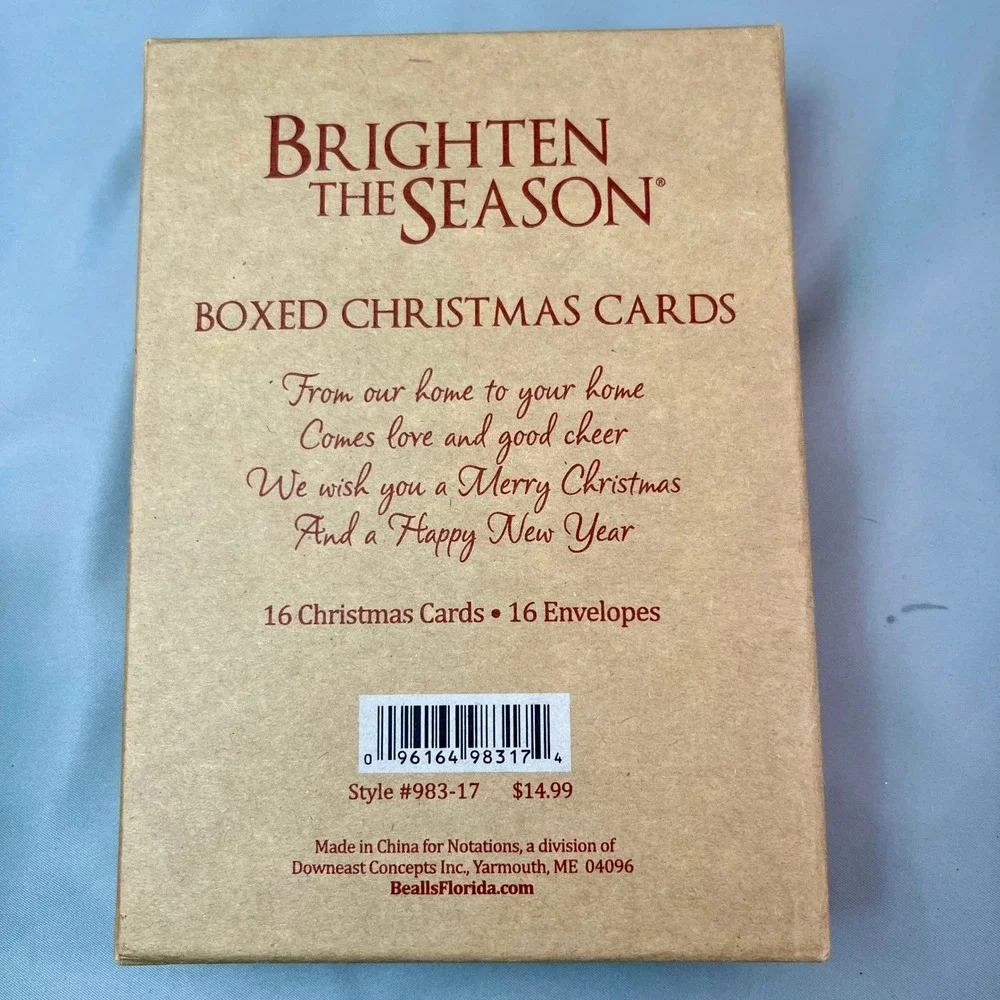 Brighten The Season Christmas Cards 14ct Blue Beach Coastal 983-17 USED -2 cards